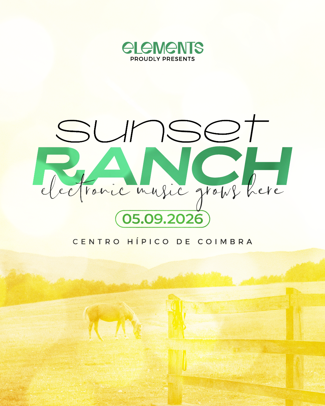 Cartaz do evento Sunset Ranch — 05.09.2026, Centro Hípico de Coimbra